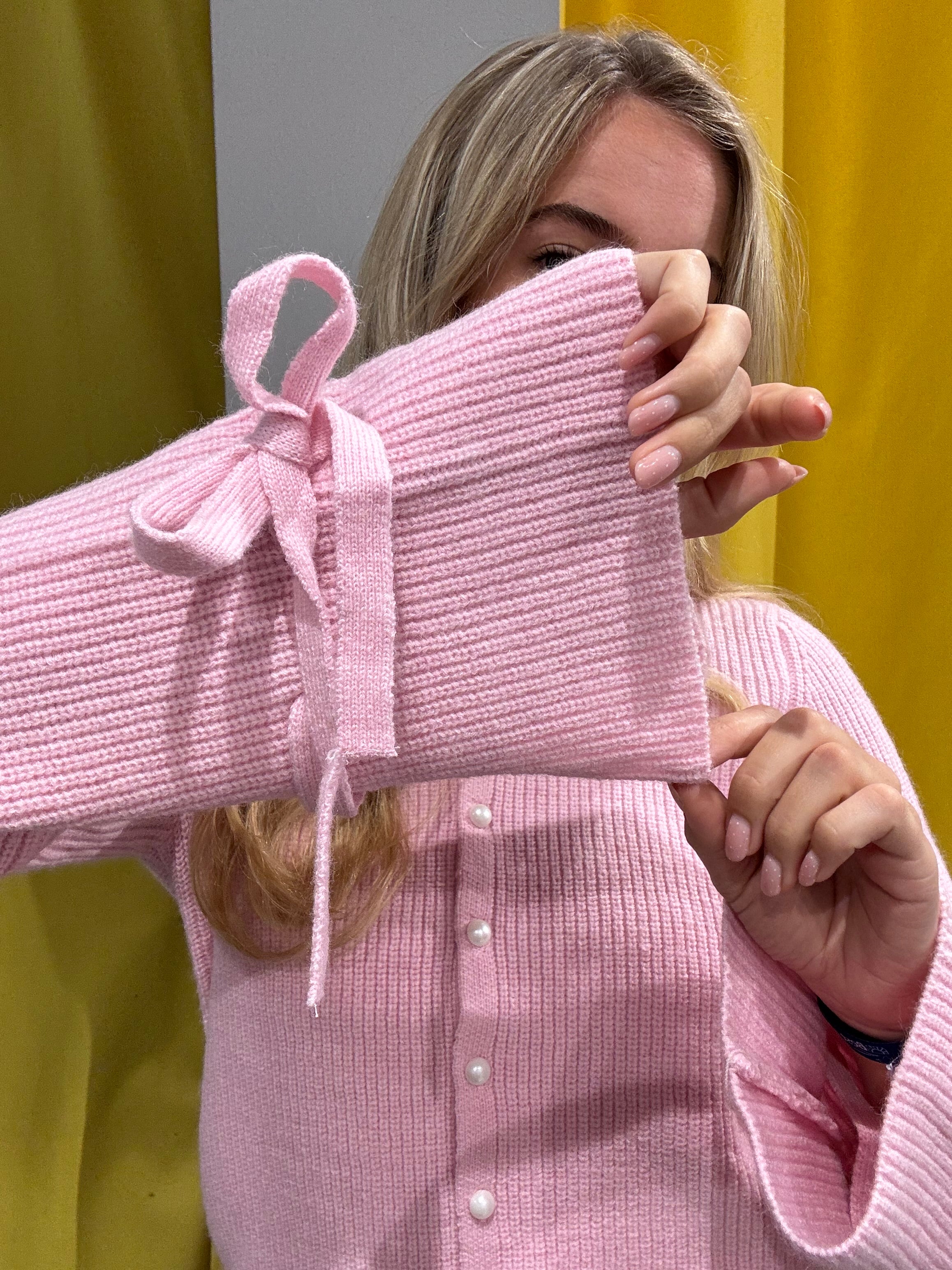 PCRIKKE Knit Cardigan - Roseate Spoonbill