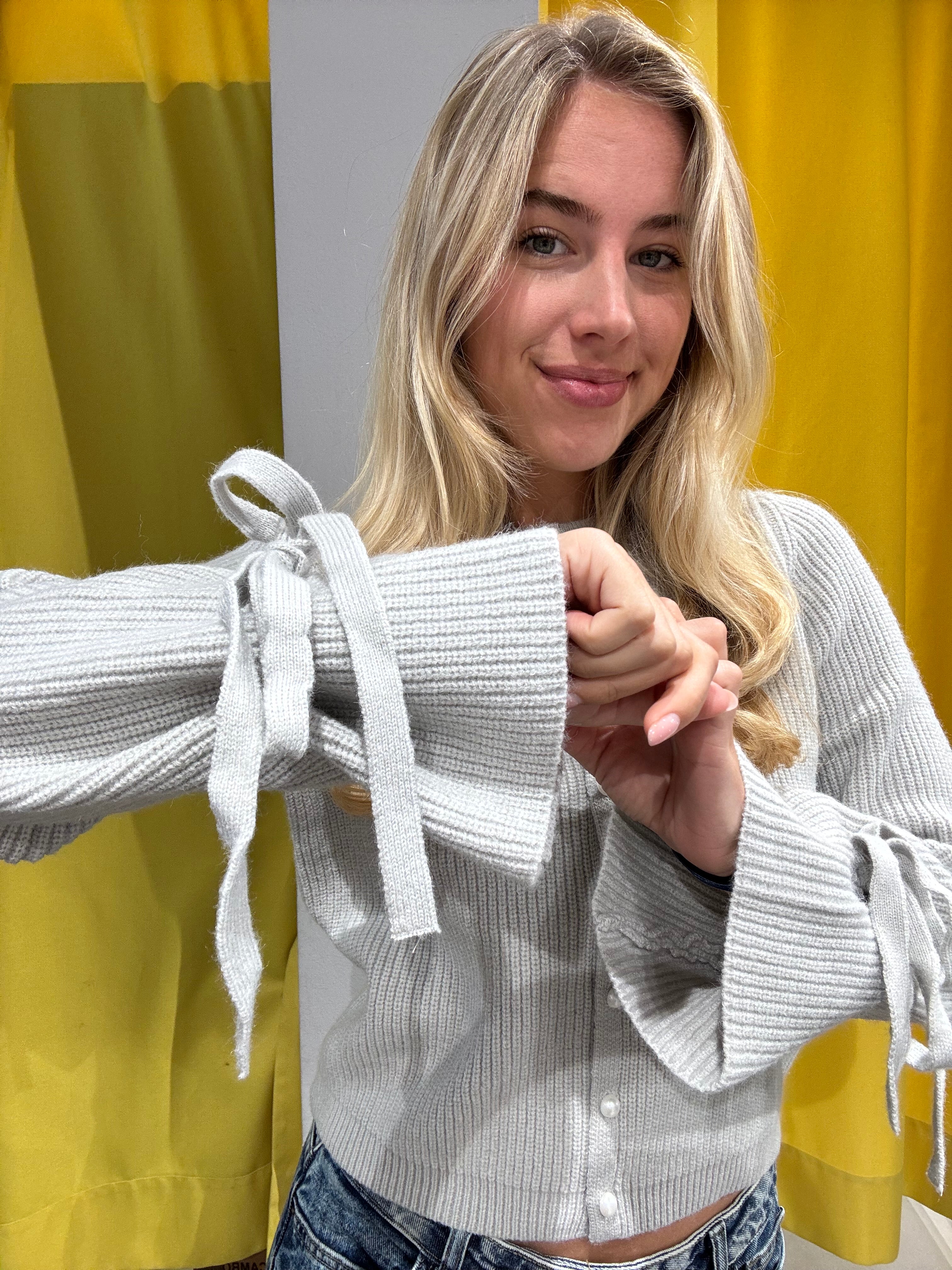 PCRIKKE Knit Cardigan - Light Grey Melange