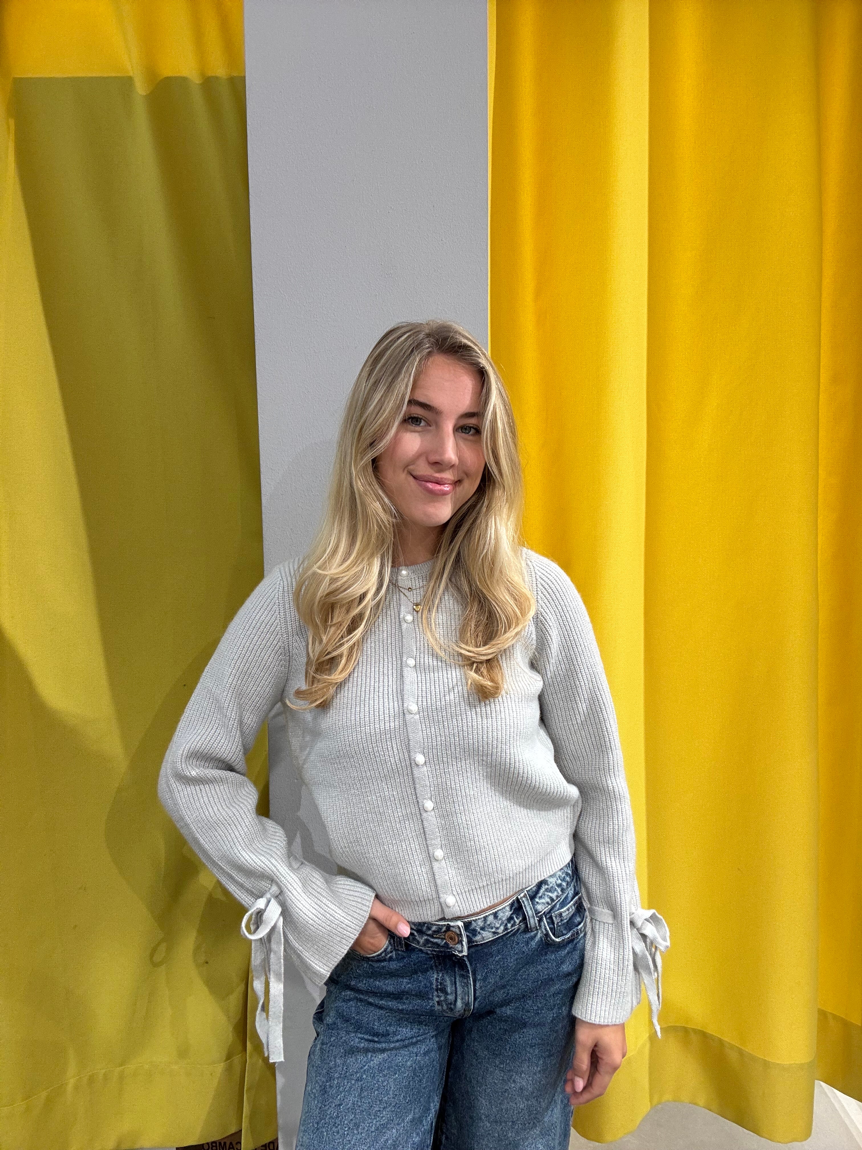 PCRIKKE Knit Cardigan - Light Grey Melange