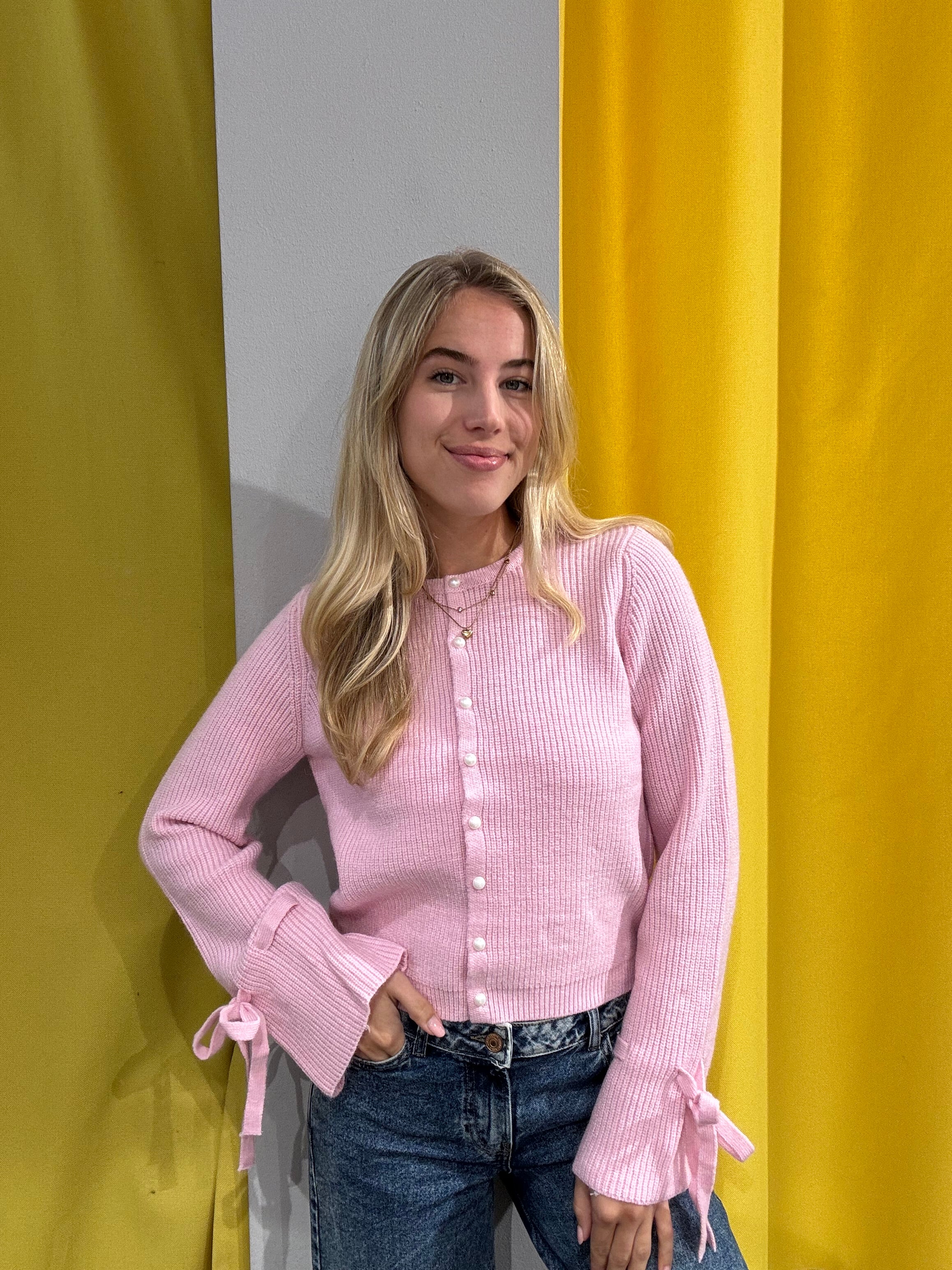 PCRIKKE Knit Cardigan - Roseate Spoonbill