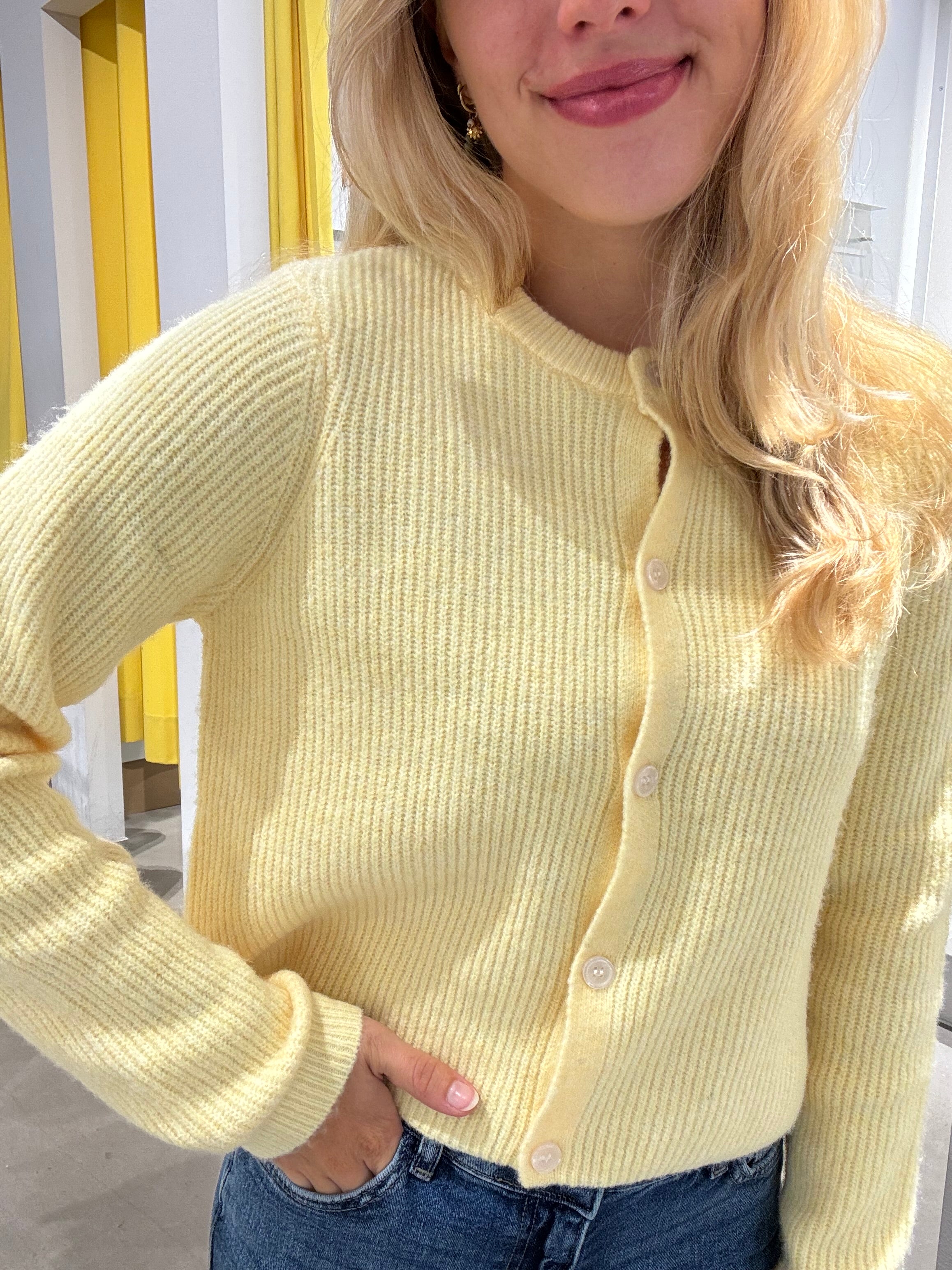 PCSILLY Knit Cardigan - Pale Banana