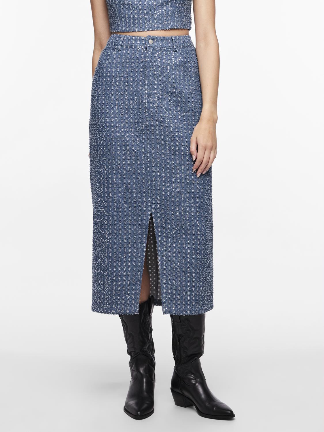 PCNAOMI Skirt - Medium Blue Denim