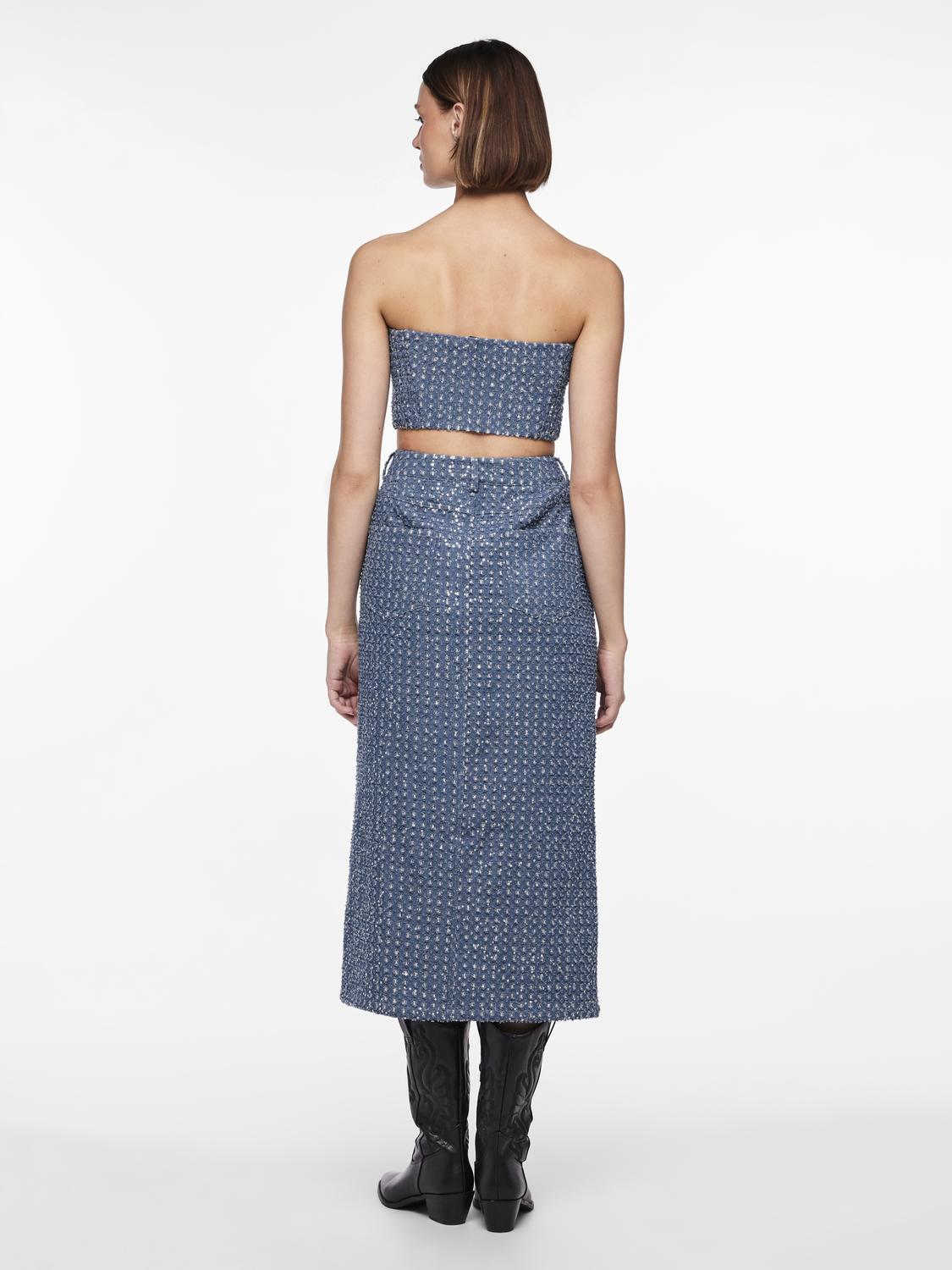 PCNAOMI Skirt - Medium Blue Denim