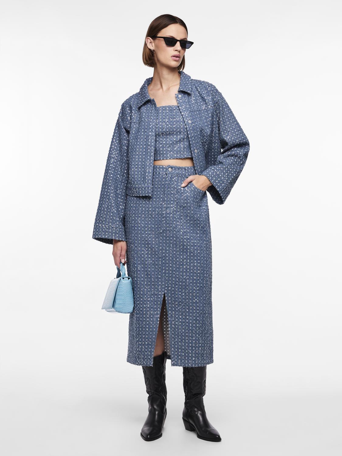 PCNAOMI Skirt - Medium Blue Denim